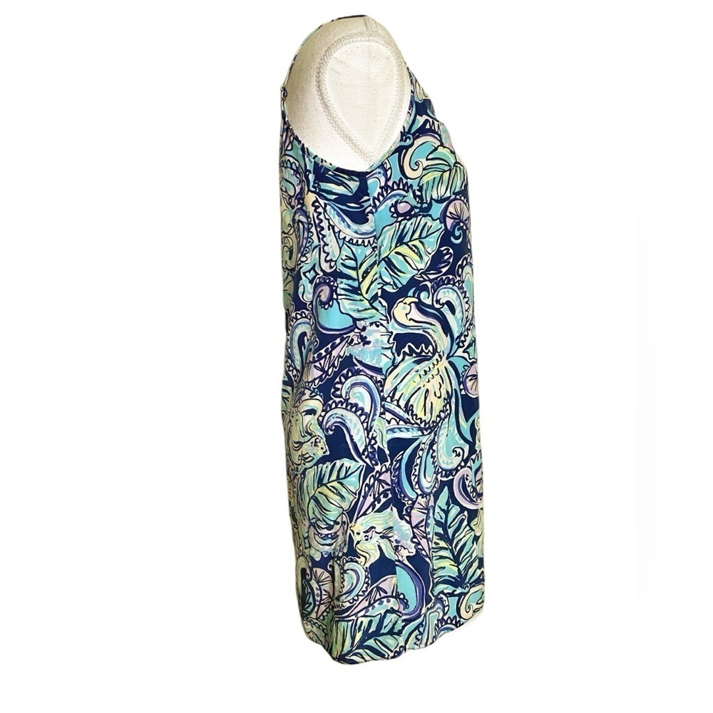 Lilly Pulitzer Lela Hanging With The Fronds Silk Slip Double V-Neck Dress - Picture 2 of 16